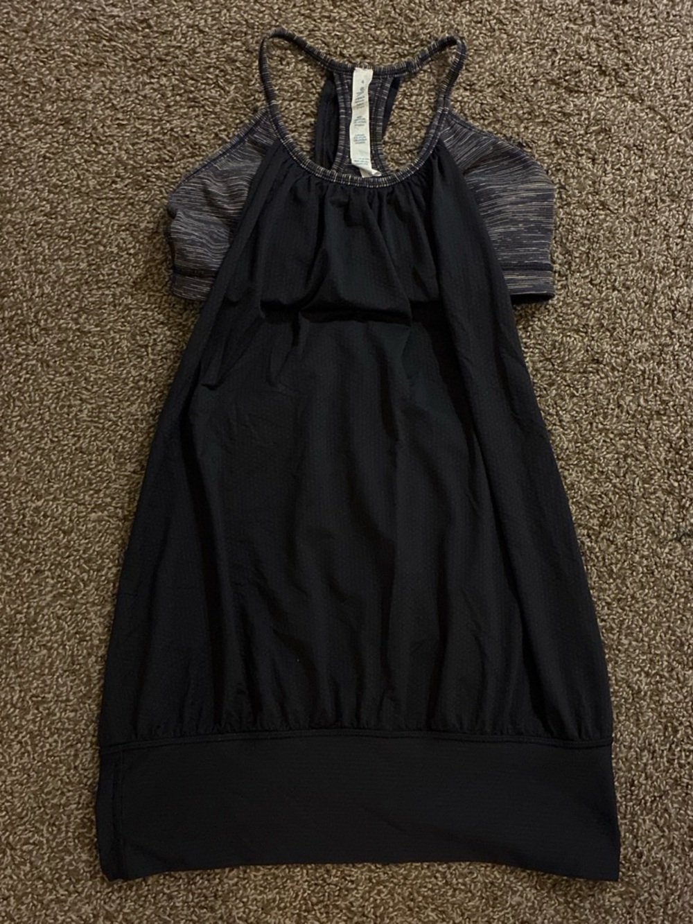 Lululemon Athletica Black Tank top with Gray Bra Support